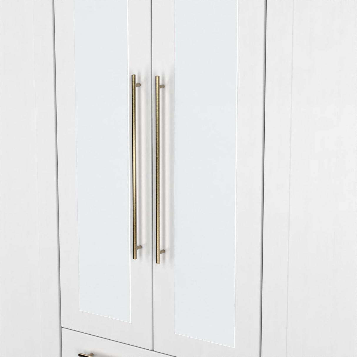 Haworth Tall 6 Door 2 Drawer Mirrored Wardrobe