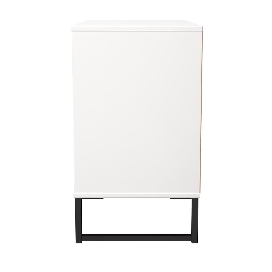 Fluted 3 Drawer Chest with Black Sleigh Legs