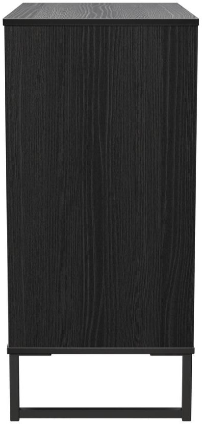 Fluted 4 Drawer Chest with Black Sleigh Legs