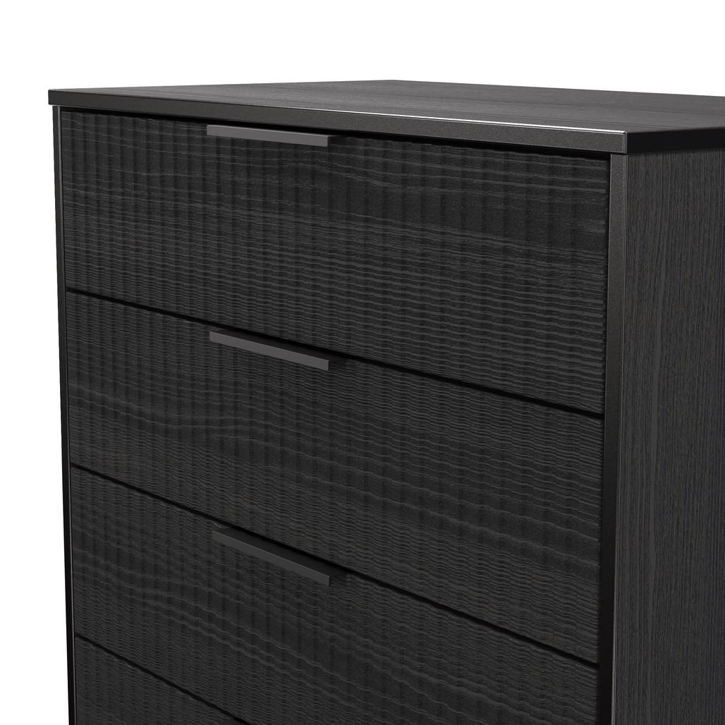 Fluted 4 Drawer Chest with Black Sleigh Legs