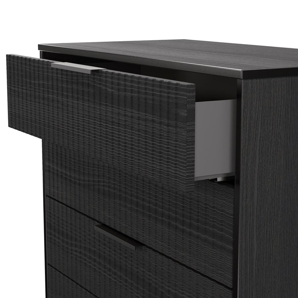 Fluted 4 Drawer Chest with Black Sleigh Legs