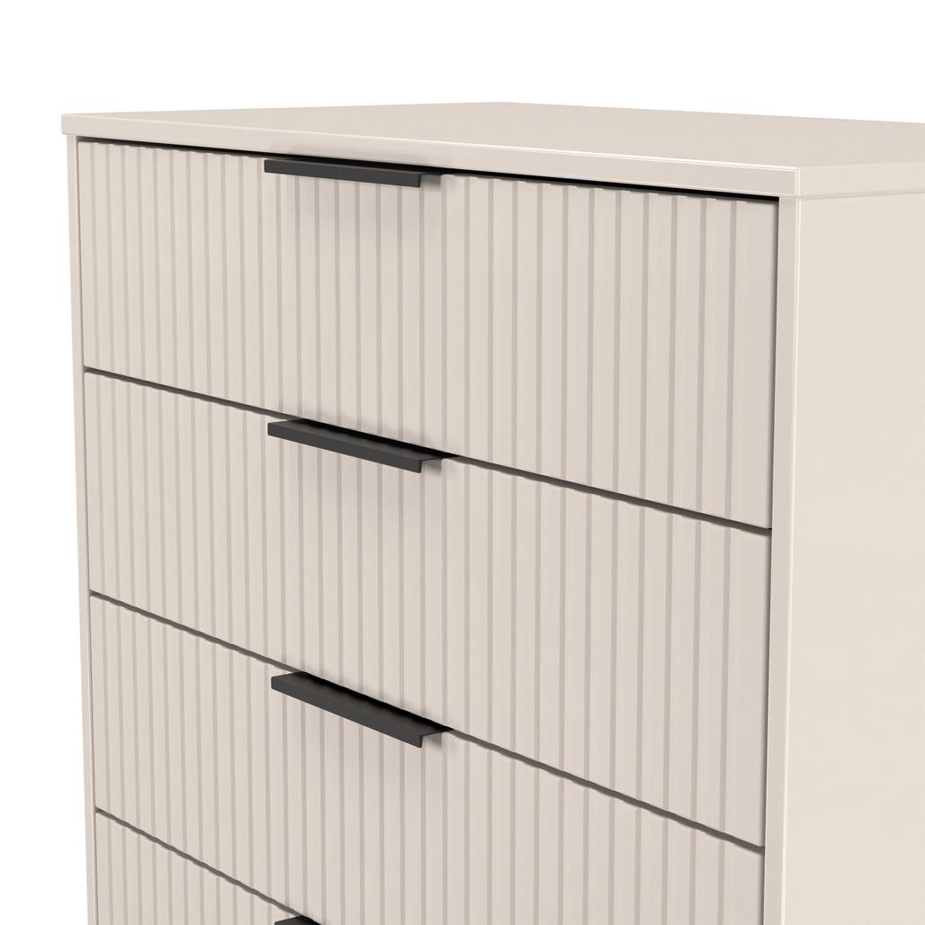 Fluted 4 Drawer Chest with Black Sleigh Legs