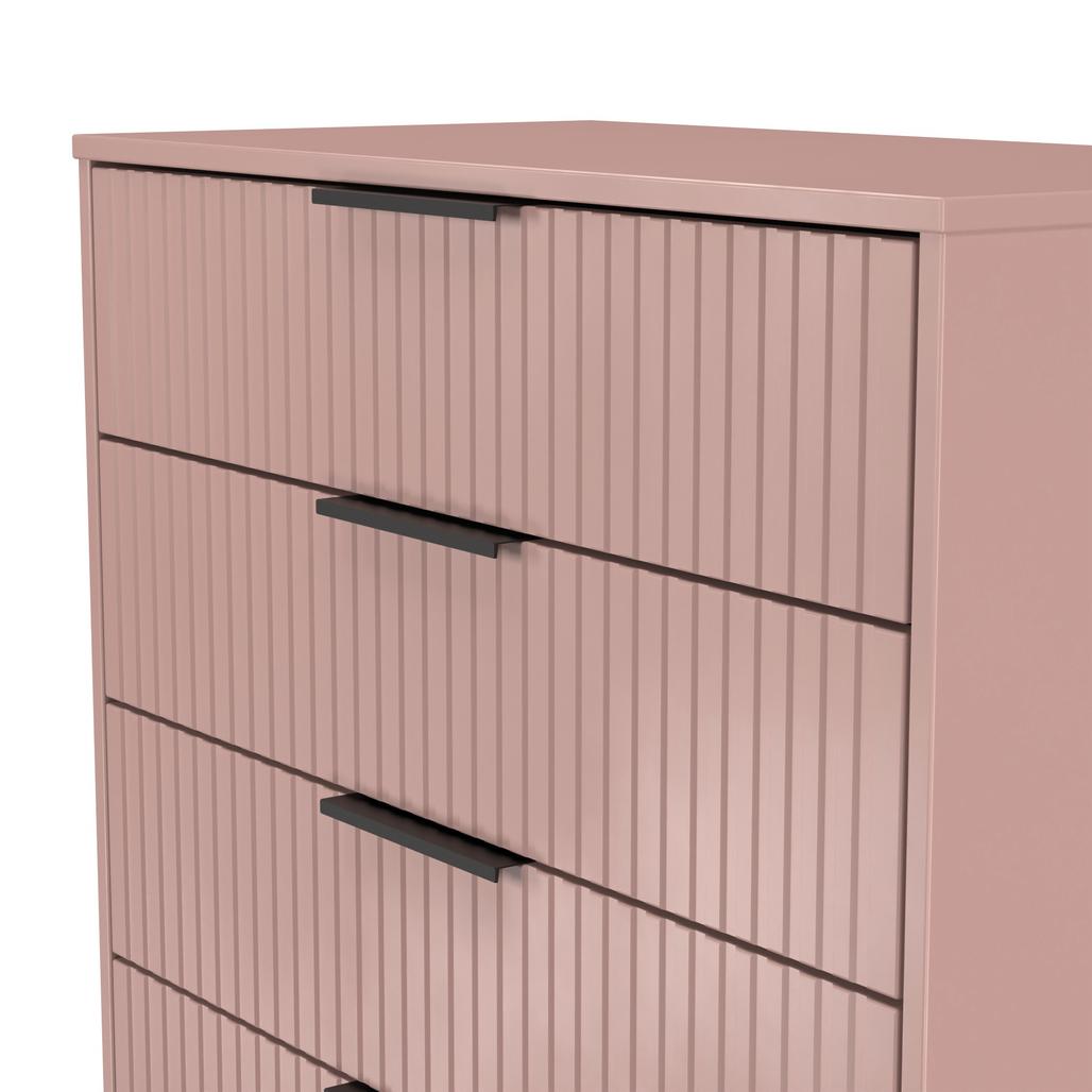 Fluted 4 Drawer Chest with Black Sleigh Legs