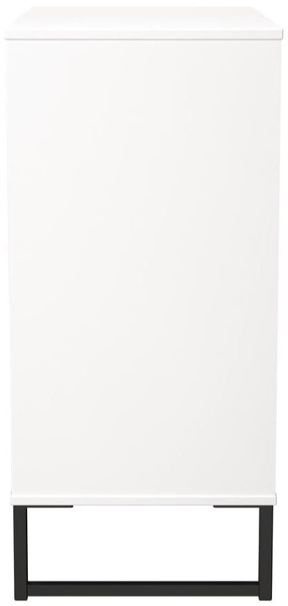 Fluted 4 Drawer Chest with Black Sleigh Legs