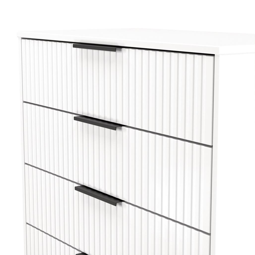 Fluted 4 Drawer Chest with Black Sleigh Legs