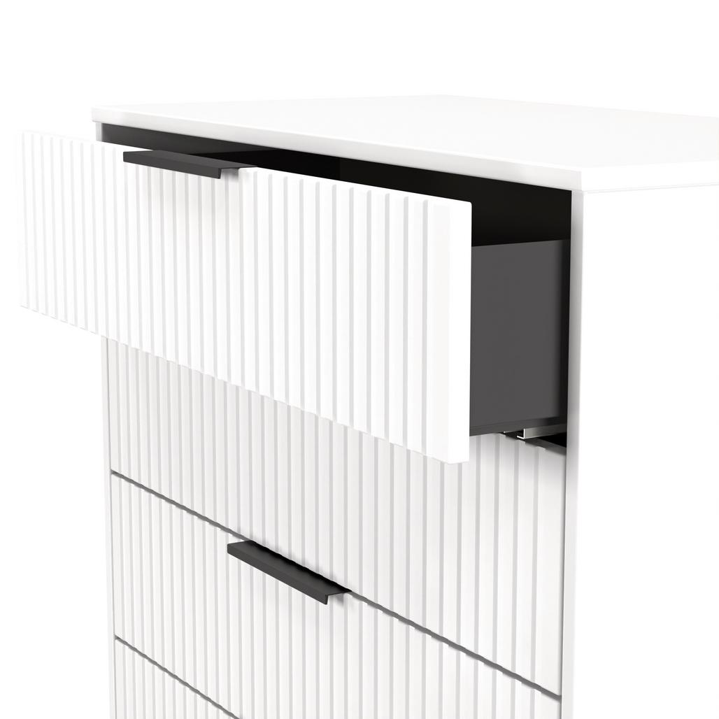 Fluted 4 Drawer Chest with Black Sleigh Legs