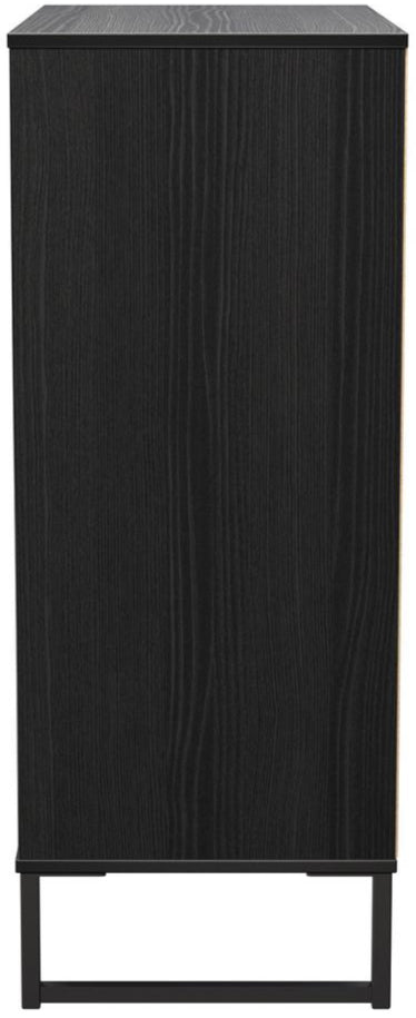 Fluted 5 Drawer Chest with Black Sleigh Legs