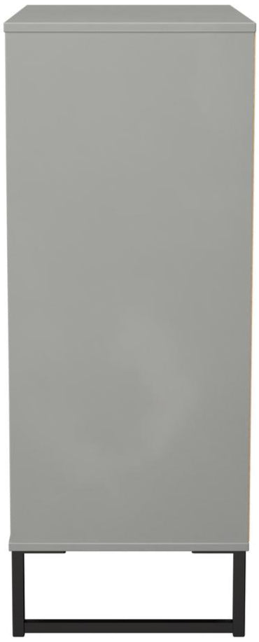 Fluted 5 Drawer Chest with Black Sleigh Legs