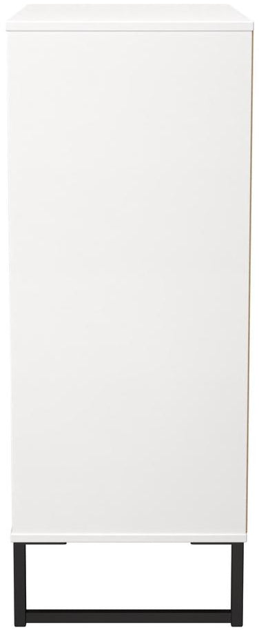 Fluted 5 Drawer Chest with Black Sleigh Legs