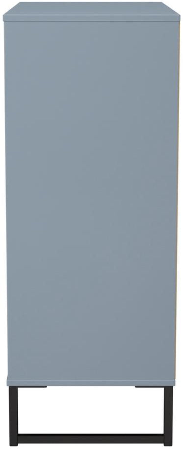 Fluted 5 Drawer Chest with Black Sleigh Legs