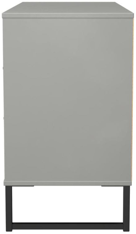 Fluted 6 Drawer Midi Chest with Black Sleigh Legs