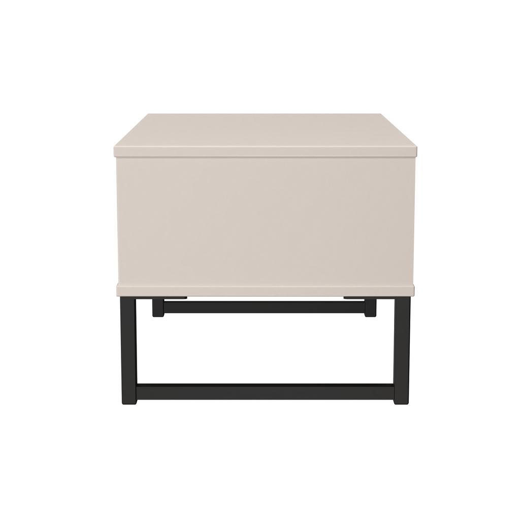 Fluted 1 Drawer Midi Chest with Black Sleigh Legs