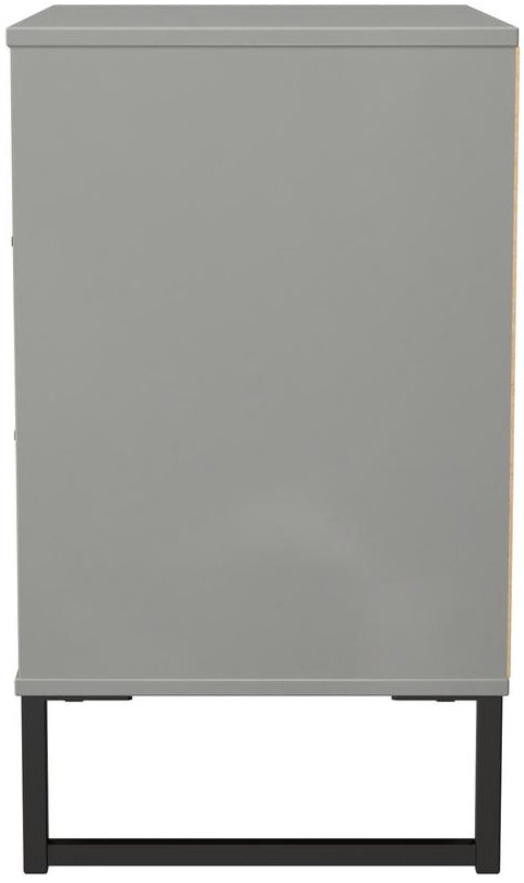 Fluted 3 Drawer Midi Chest with Black Sleigh Legs