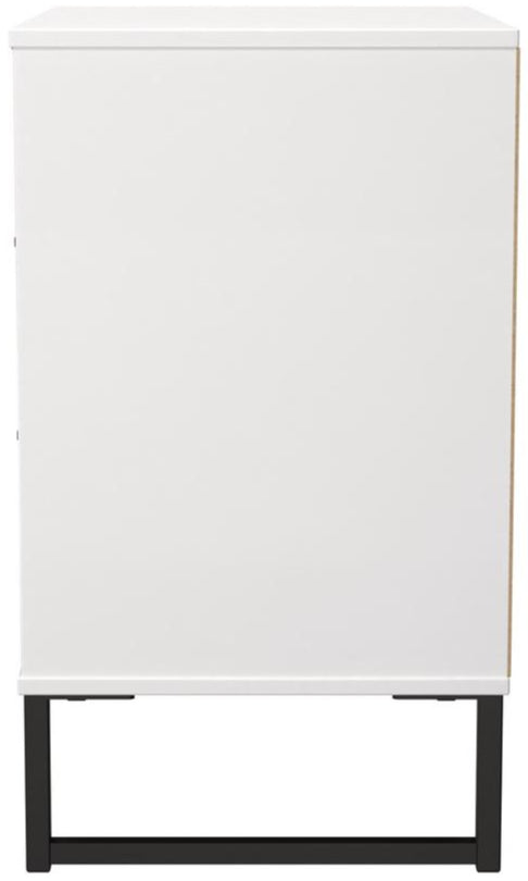 Fluted 3 Drawer Midi Chest with Black Sleigh Legs