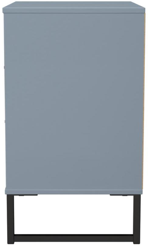 Fluted 3 Drawer Midi Chest with Black Sleigh Legs