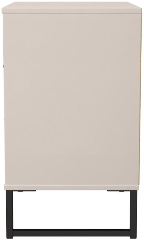 Fluted 3 Drawer Midi Chest with Black Sleigh Legs