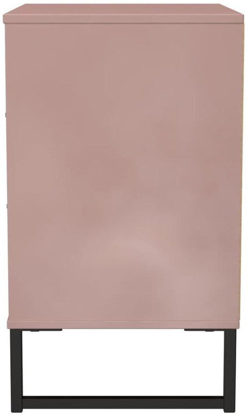 Fluted 3 Drawer Midi Chest with Black Sleigh Legs