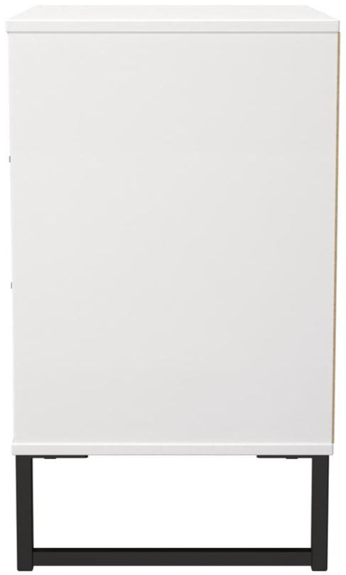 Fluted 3 Drawer Midi Chest with Black Sleigh Legs