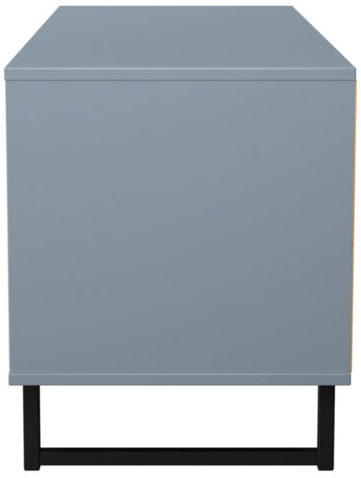 Fluted 4 Drawer Bed Box with Black Sleigh Legs