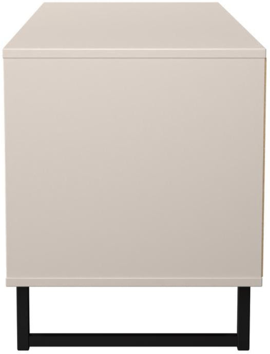 Fluted 4 Drawer Bed Box with Black Sleigh Legs