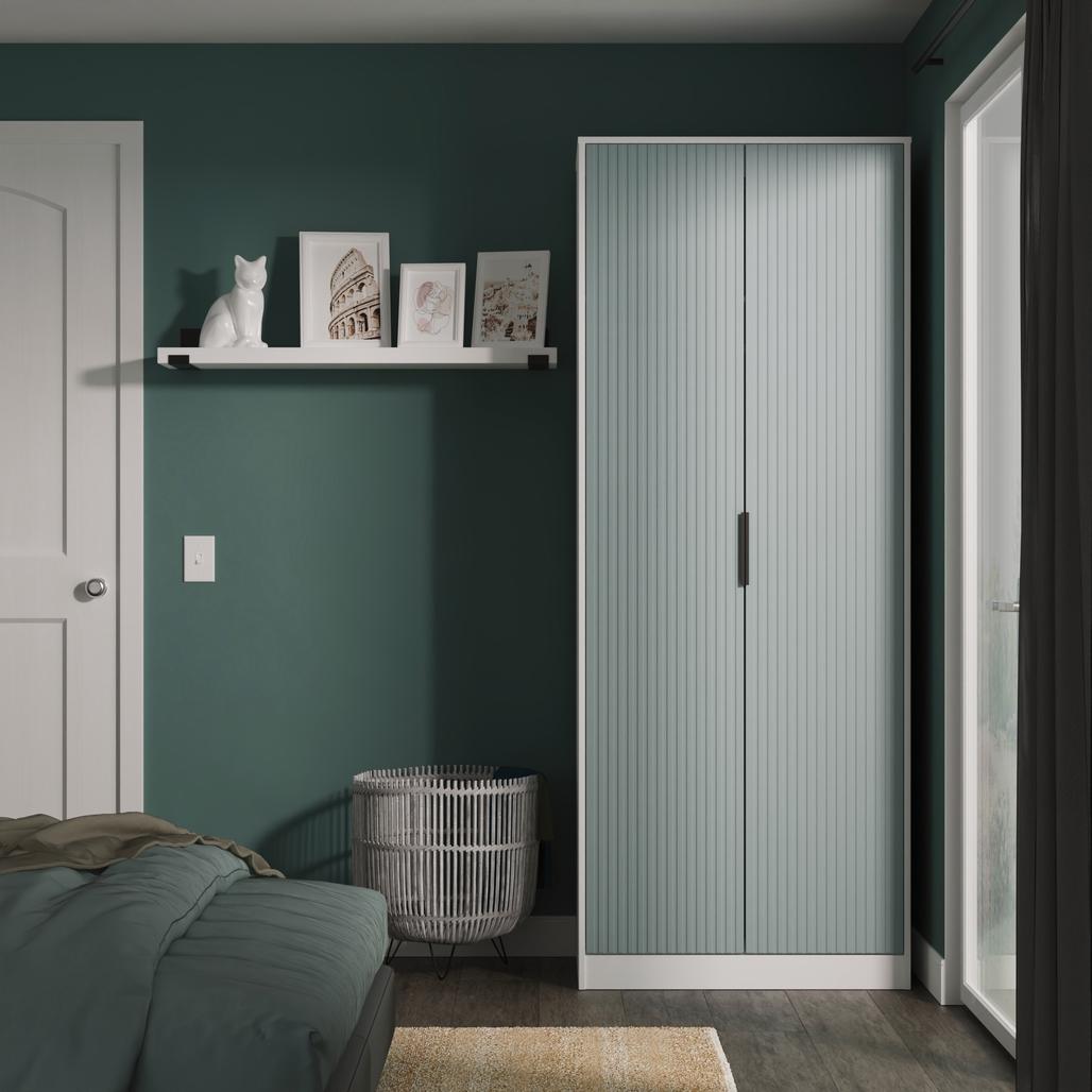 Fluted Tall 2 Door Double Wardrobe