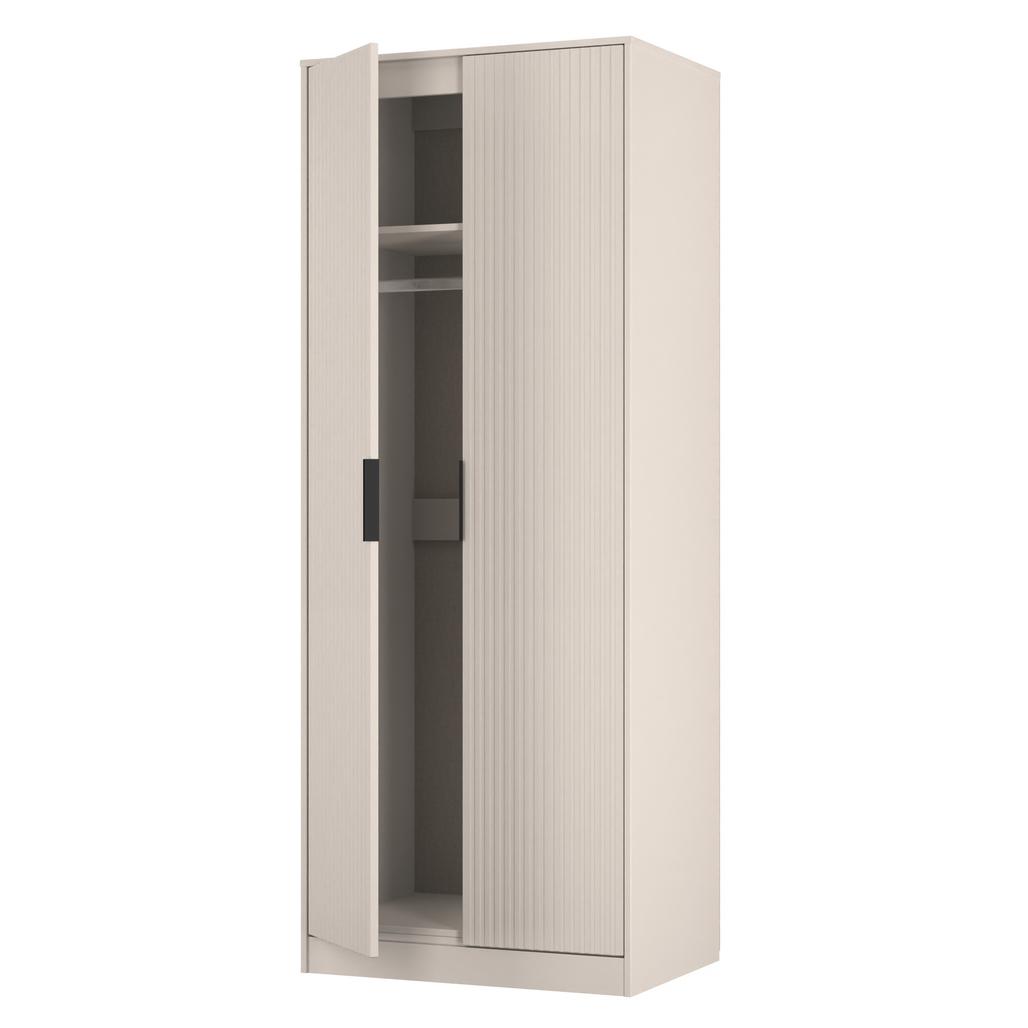 Fluted Tall 2 Door Double Wardrobe