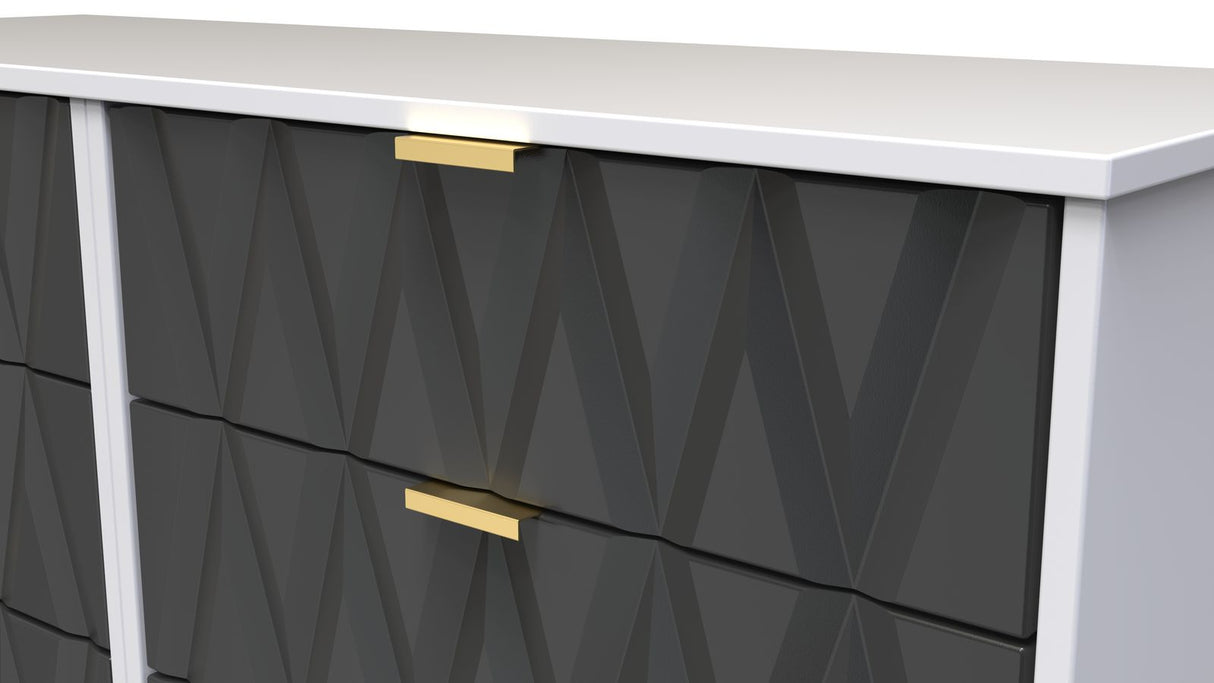 Diamond 6 Drawer Midi Chest with Gold Hairpin Legs