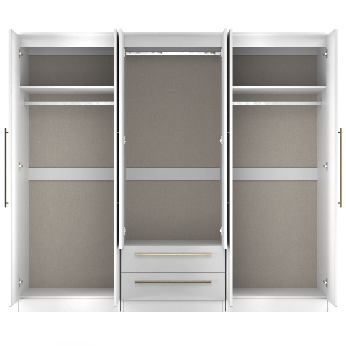 Haworth Tall 6 Door 2 Drawer Mirrored Wardrobe