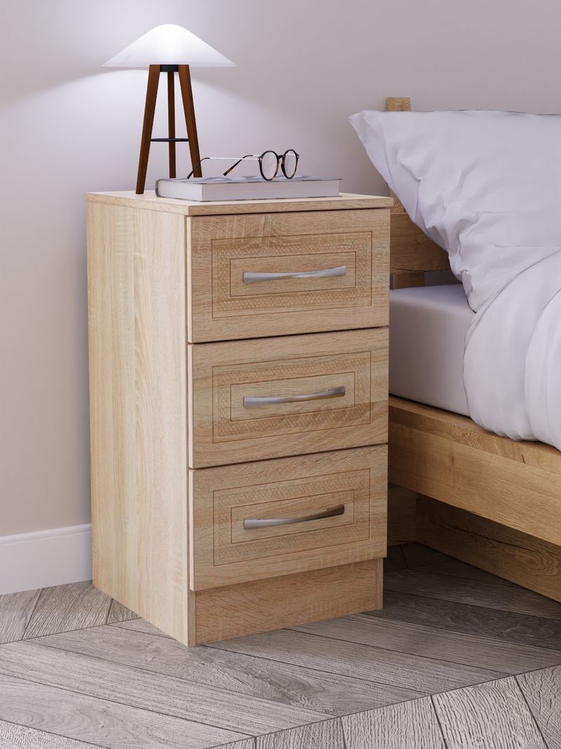 Dorset 3 Drawer Bedside Table