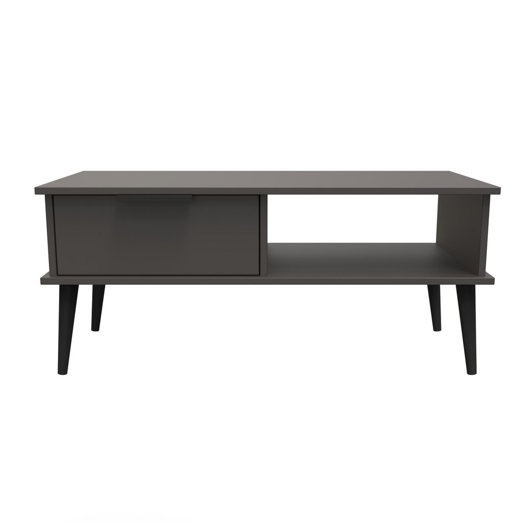 Hong Kong 1 Drawer Coffee Table with Black Legs