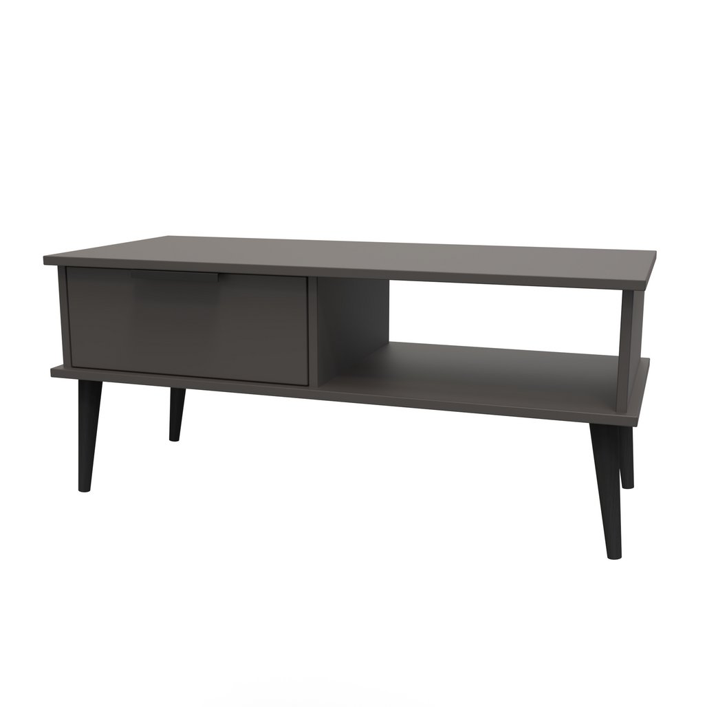 Hong Kong 1 Drawer Coffee Table with Black Legs
