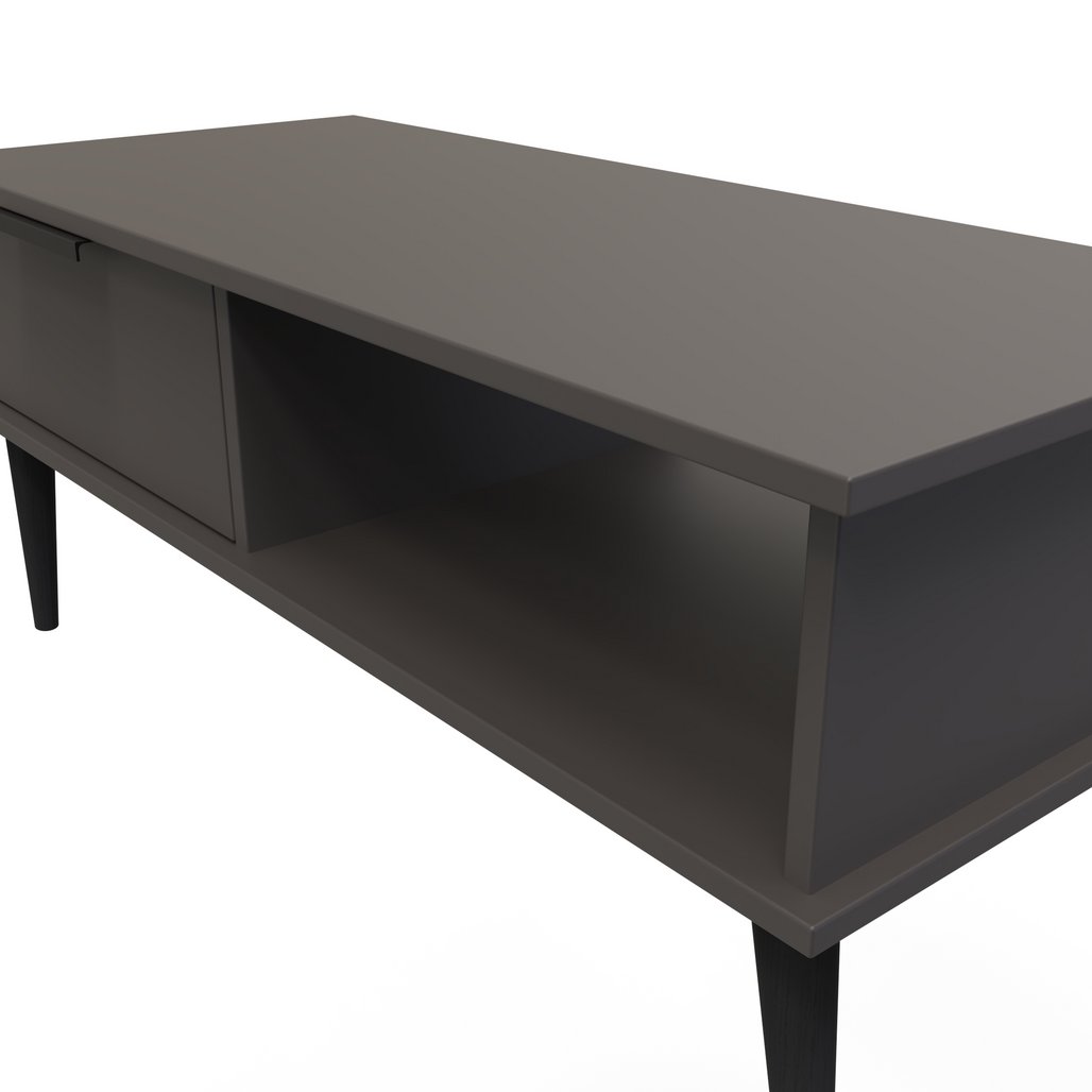 Hong Kong 1 Drawer Coffee Table with Black Legs