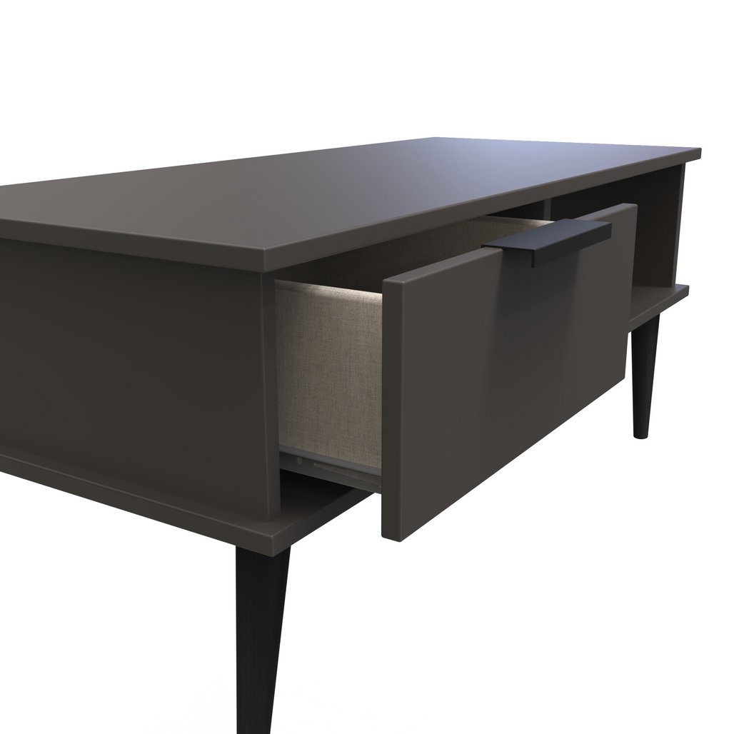 Hong Kong 1 Drawer Coffee Table with Black Legs