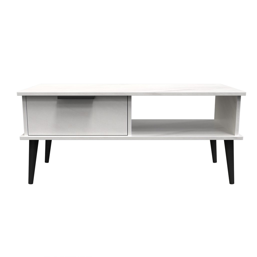 Hong Kong 1 Drawer Coffee Table with Black Legs