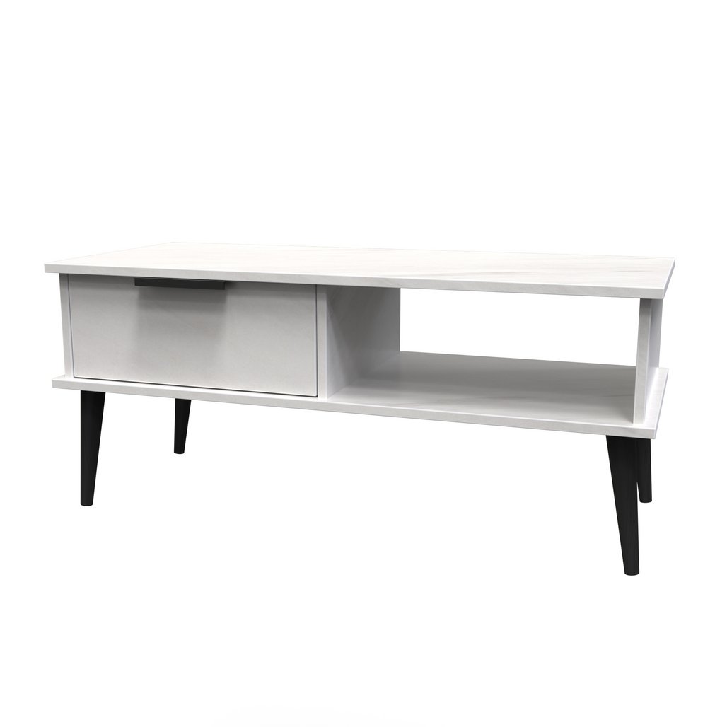 Hong Kong 1 Drawer Coffee Table with Black Legs