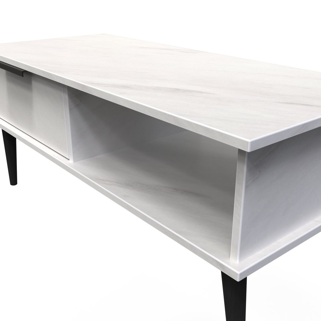 Hong Kong 1 Drawer Coffee Table with Black Legs