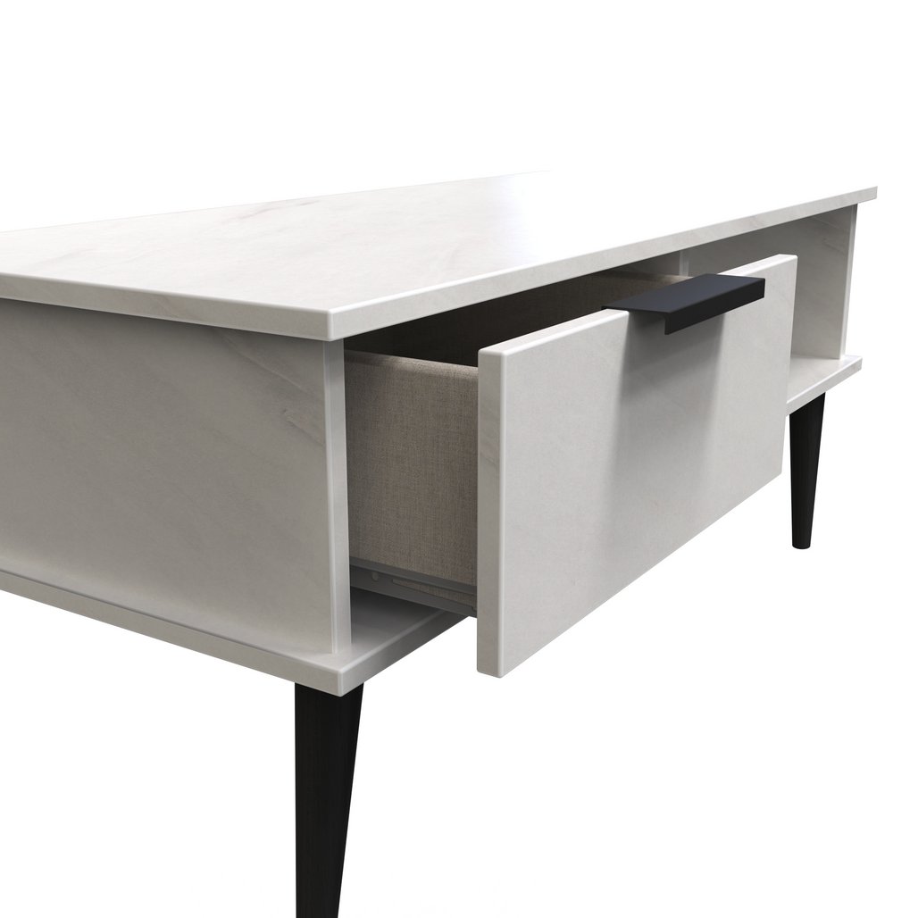 Hong Kong 1 Drawer Coffee Table with Black Legs