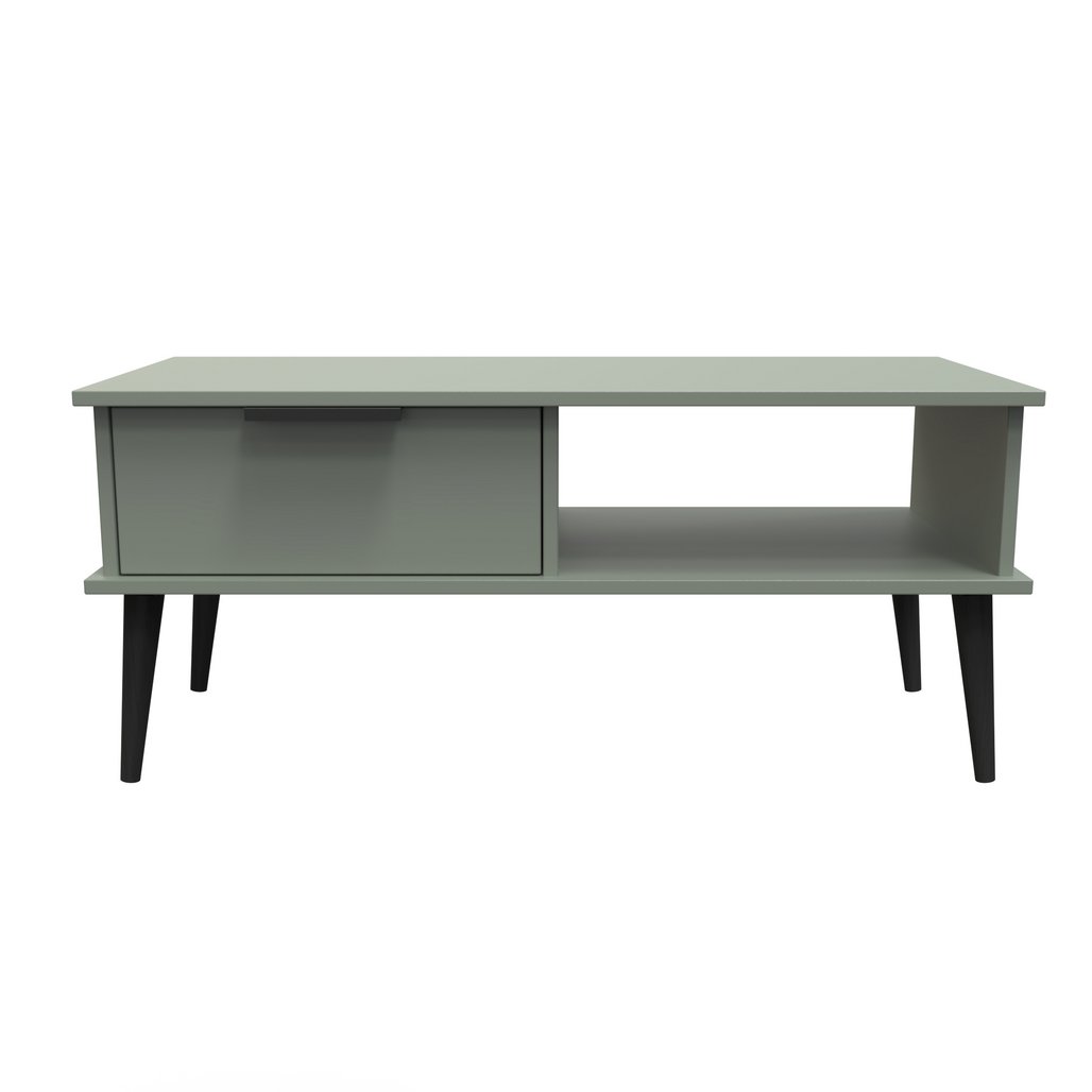 Hong Kong 1 Drawer Coffee Table with Black Legs