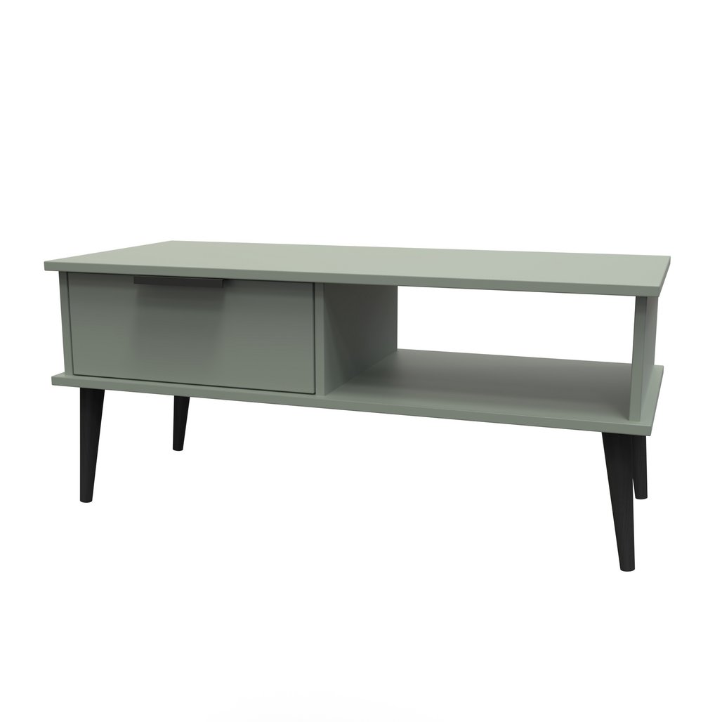 Hong Kong 1 Drawer Coffee Table with Black Legs