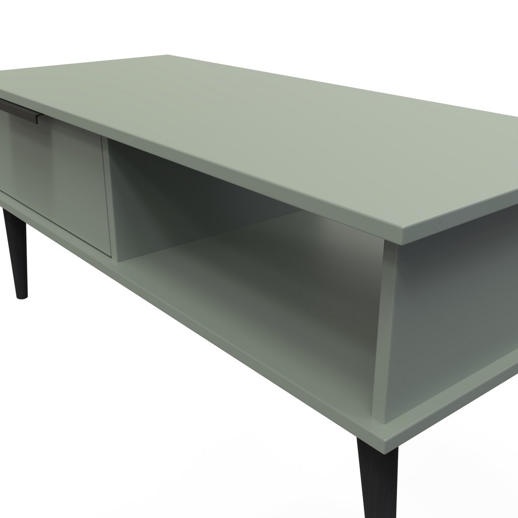 Hong Kong 1 Drawer Coffee Table with Black Legs