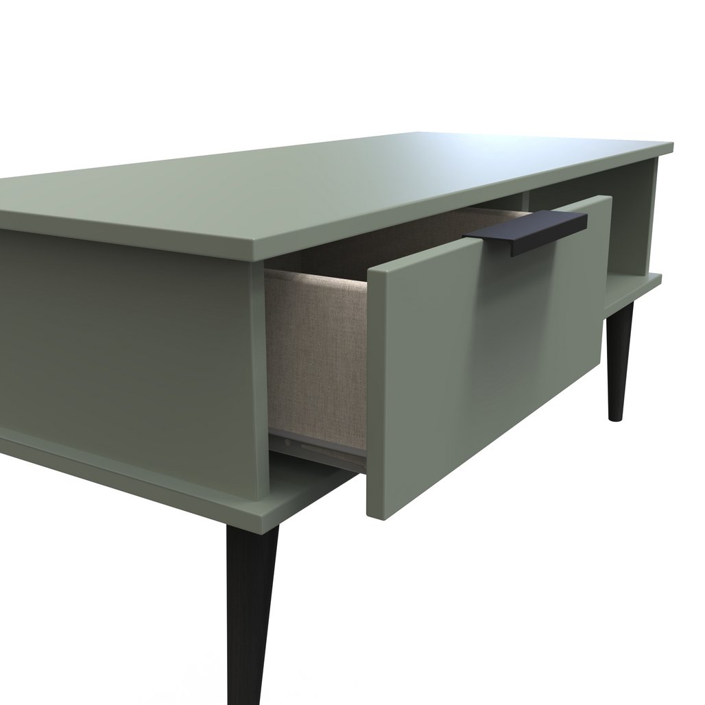 Hong Kong 1 Drawer Coffee Table with Black Legs