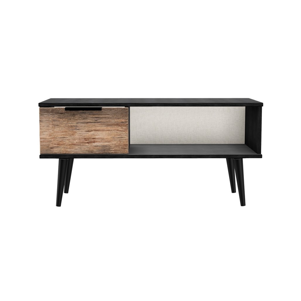 Hong Kong 1 Drawer Coffee Table with Black Legs