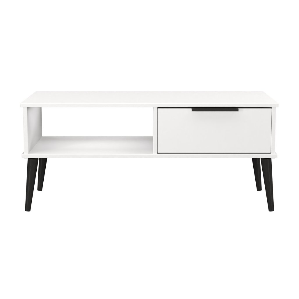 Hong Kong 1 Drawer Coffee Table with Black Legs