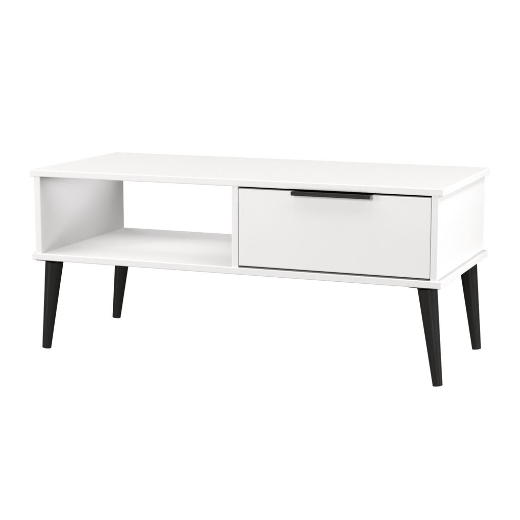 Hong Kong 1 Drawer Coffee Table with Black Legs