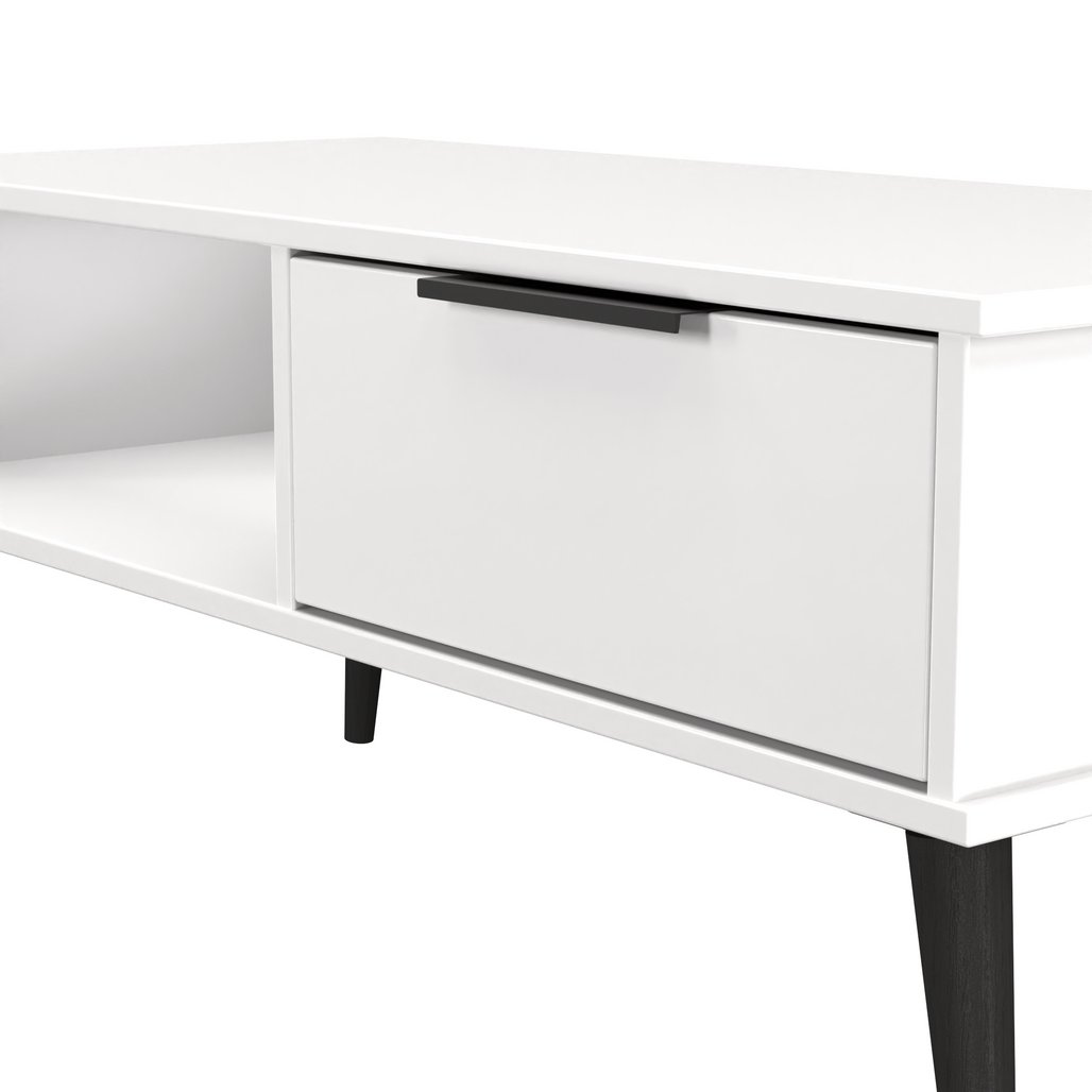 Hong Kong 1 Drawer Coffee Table with Black Legs