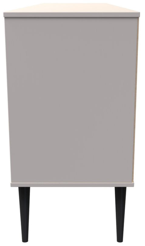 Hong Kong 6 Drawer 2 Shelf TV Unit with Black Legs