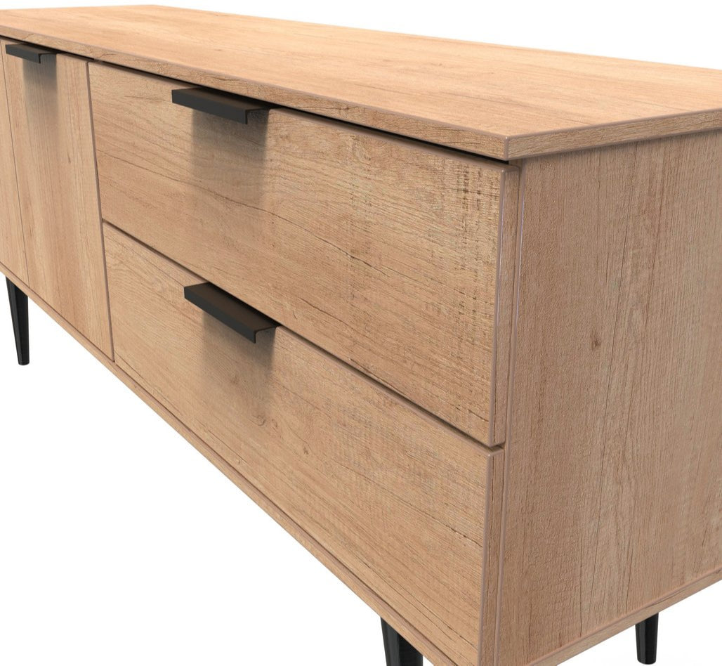 Hong Kong 2 Door 2 Drawer Sideboard with Black Legs