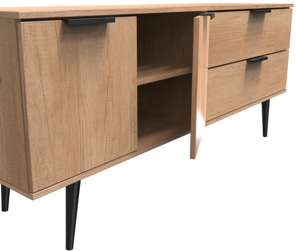 Hong Kong 2 Door 2 Drawer Sideboard with Black Legs