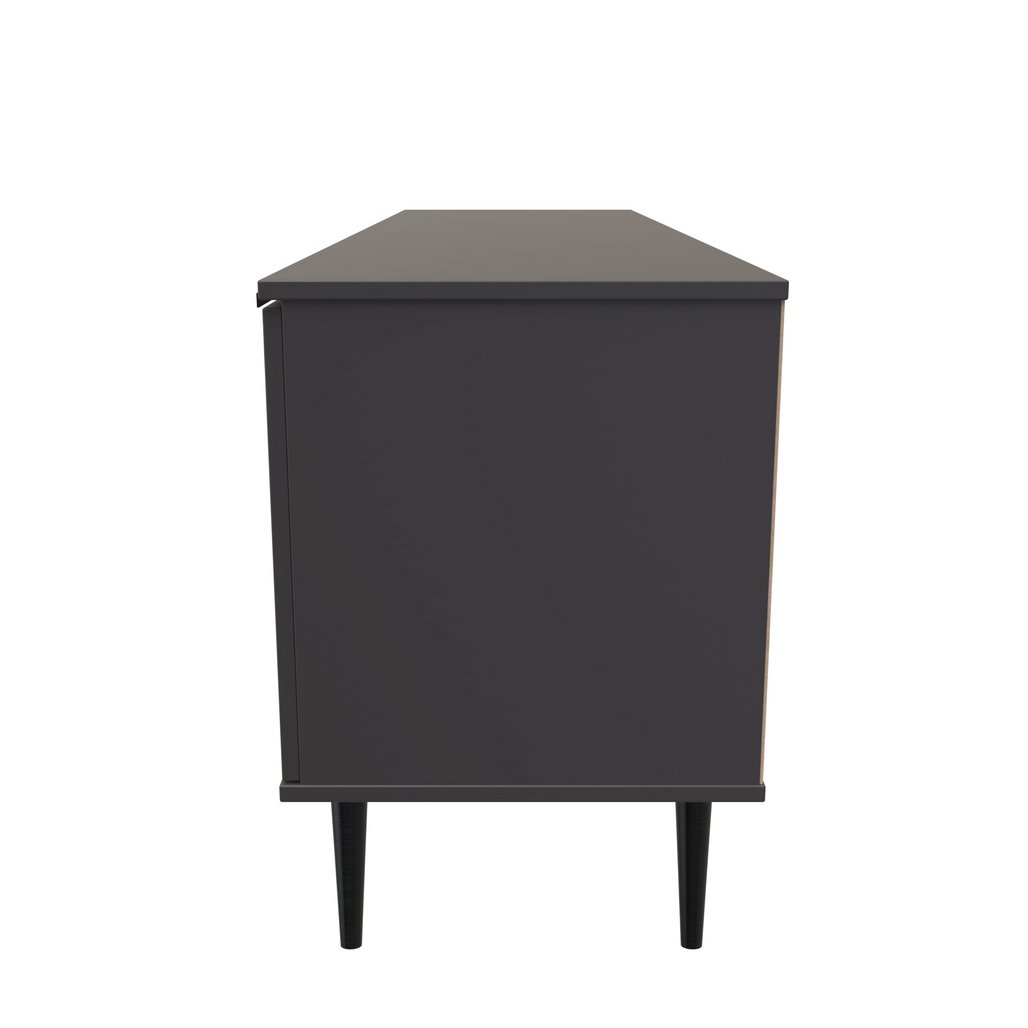 Hong Kong 2 Door 1 Drawer Wide TV Unit with Black Legs