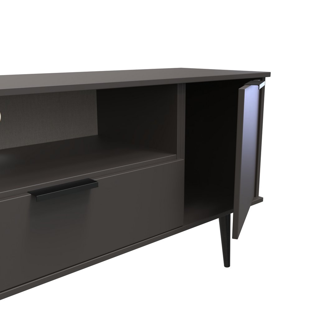 Hong Kong 2 Door 1 Drawer Wide TV Unit with Black Legs
